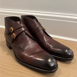 Men's Brown Leather Ankle Boots US Size 12